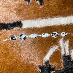 Sterling Silver and White Buffalo stacker bracelet